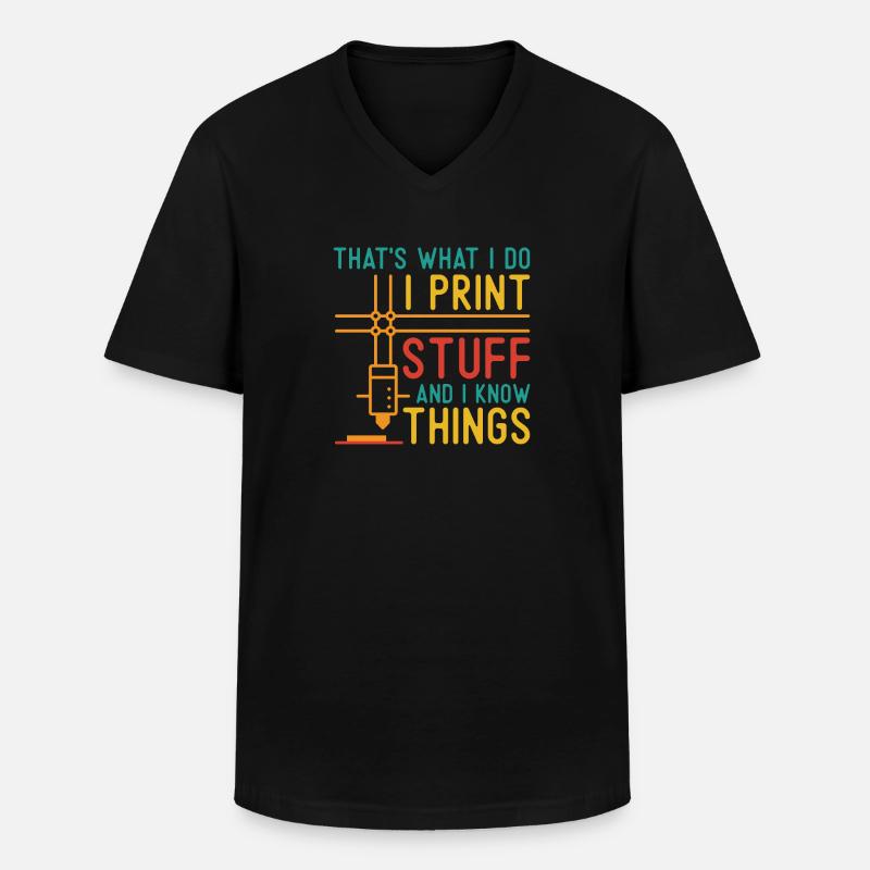 3D Drucker 3D Druck - Männer-T-Shirt mit V-Ausschnitt - Schwarz