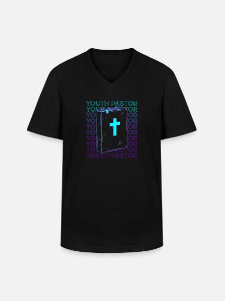 Jugendpfarrer Prediger Christ - Männer-T-Shirt mit V-Ausschnitt - Schwarz