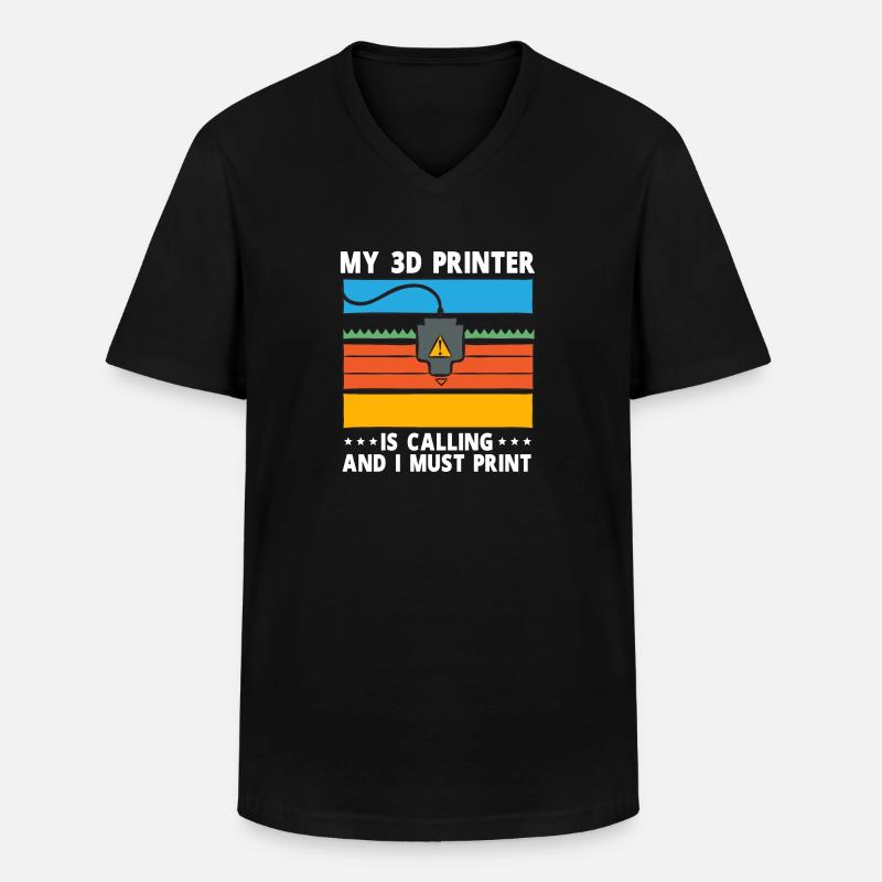 3D Printer 3D Printing - Men's V-Neck T-Shirt - black