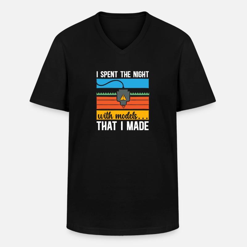 3D Drucker 3D Druck - Männer-T-Shirt mit V-Ausschnitt - Schwarz
