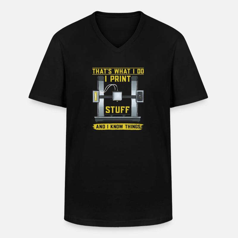 3D Drucker 3D Druck - Männer-T-Shirt mit V-Ausschnitt - Schwarz