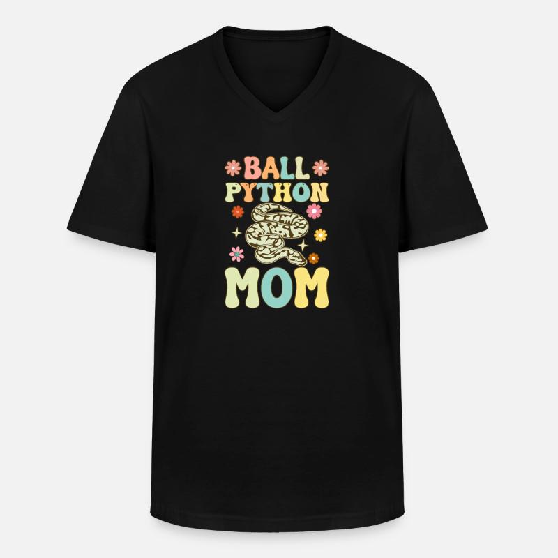Kugelpython-Mama Groovy Snake Mama - Männer-T-Shirt mit V-Ausschnitt - Schwarz