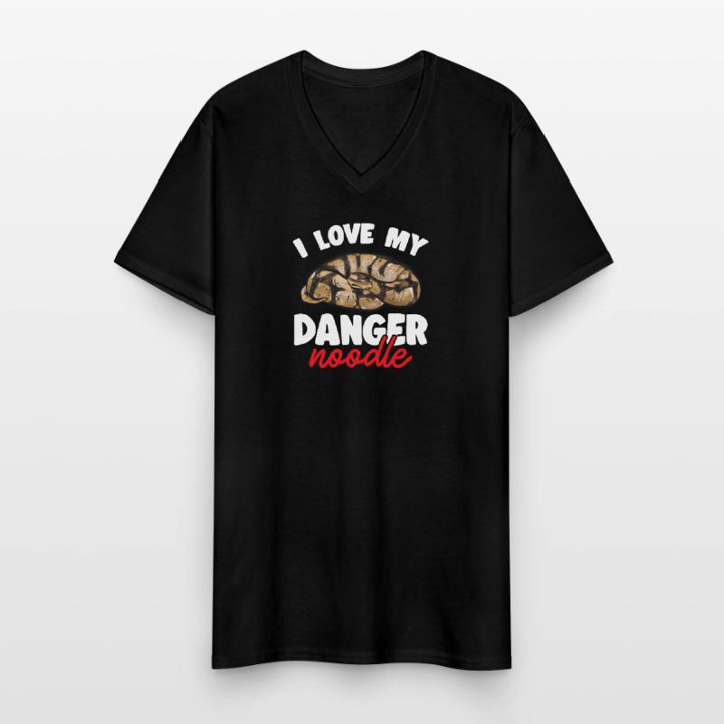 Ball Python Snake King Python T-shirt col V Homme