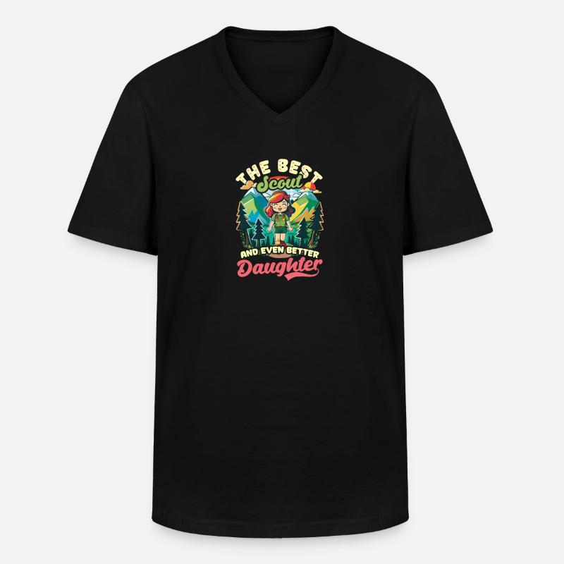 Scouting Bester Scout Sogar Tochter - Männer-T-Shirt mit V-Ausschnitt - Schwarz