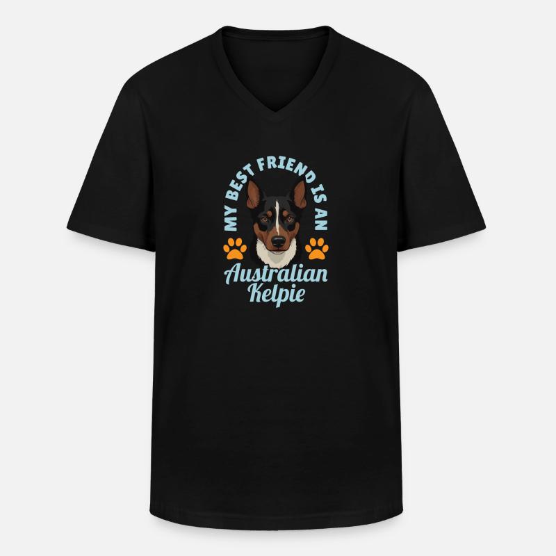 Kelpie-Hund-Geschenk - Männer-T-Shirt mit V-Ausschnitt - Schwarz