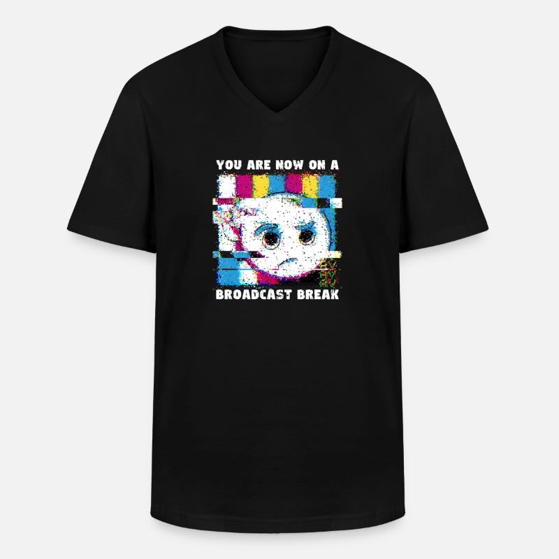 Vous avez maintenant une pause de la diffusion - Pas de signal - T-shirt col V Homme - noir