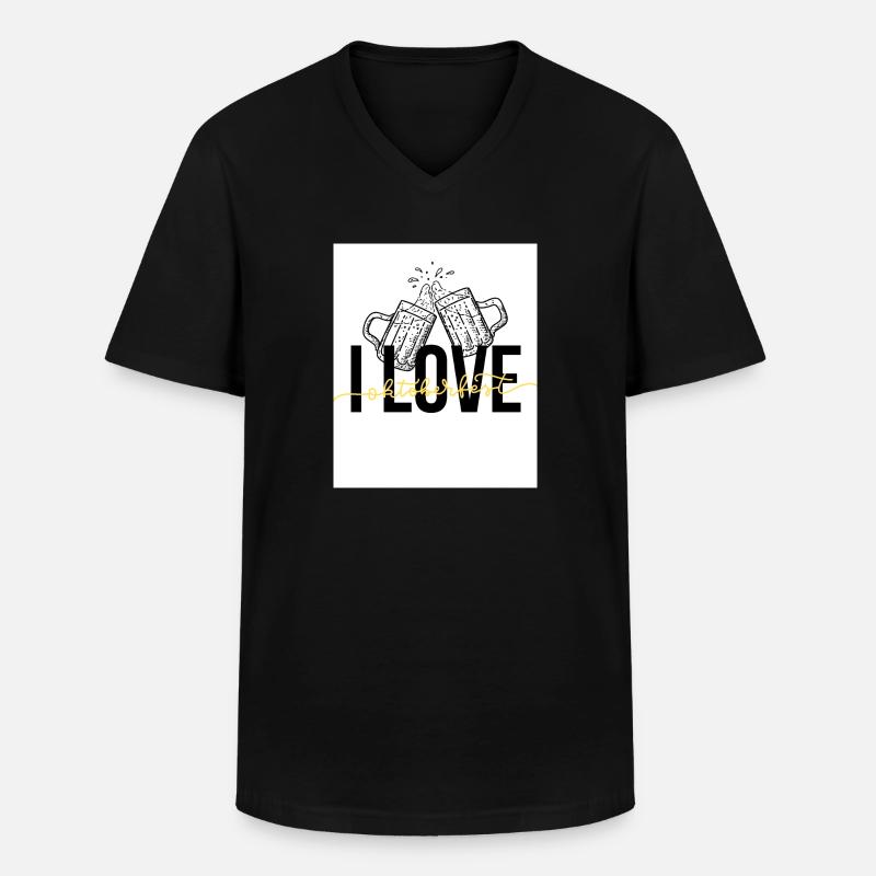 I love - Männer-T-Shirt mit V-Ausschnitt - Schwarz