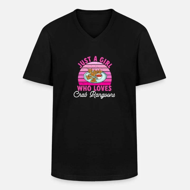 Krabben Rangoon Crab Rangoon - Männer-T-Shirt mit V-Ausschnitt - Schwarz