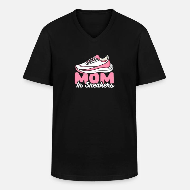 Mama Mutter Laufschuhe - Männer-T-Shirt mit V-Ausschnitt - Schwarz