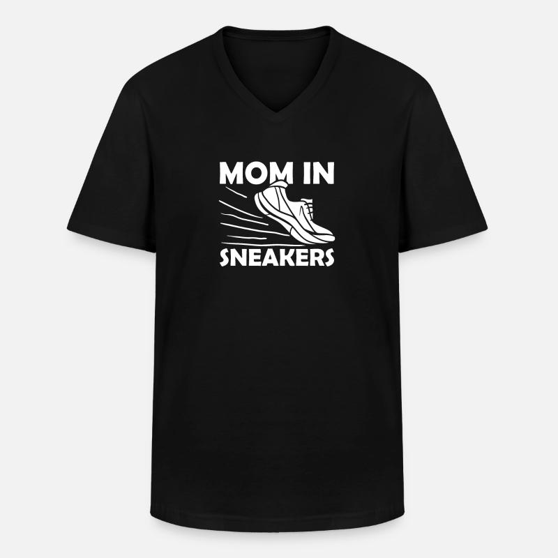 Mama Mutter Laufschuhe - Männer-T-Shirt mit V-Ausschnitt - Schwarz