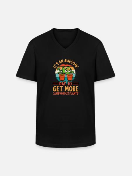 Fantastischer Tag Für Fleischfressende Pflanzen - Männer-T-Shirt mit V-Ausschnitt - Schwarz