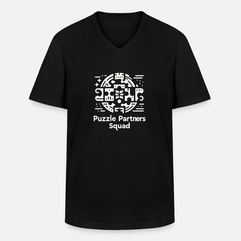 Puzzle Partners Squad - Männer-T-Shirt mit V-Ausschnitt - Schwarz
