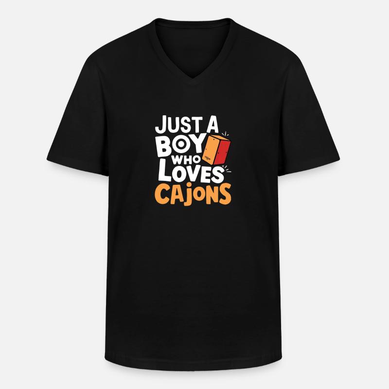 Cajon Player Gift - Men's V-Neck T-Shirt - black