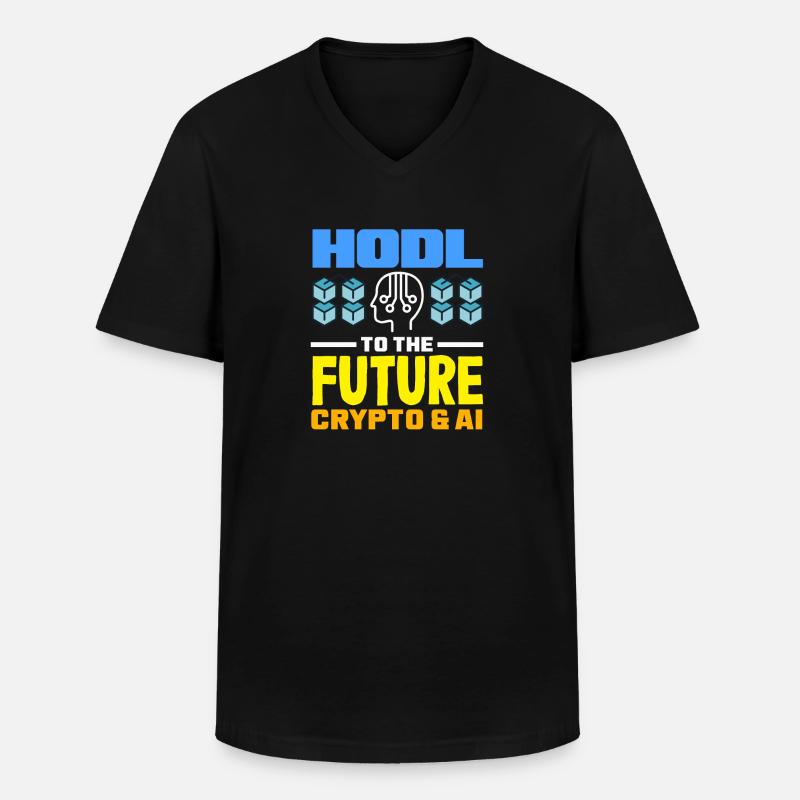 Cryptocurrency AI & Crypto Enthusiast Blockchain - Männer-T-Shirt mit V-Ausschnitt - Schwarz