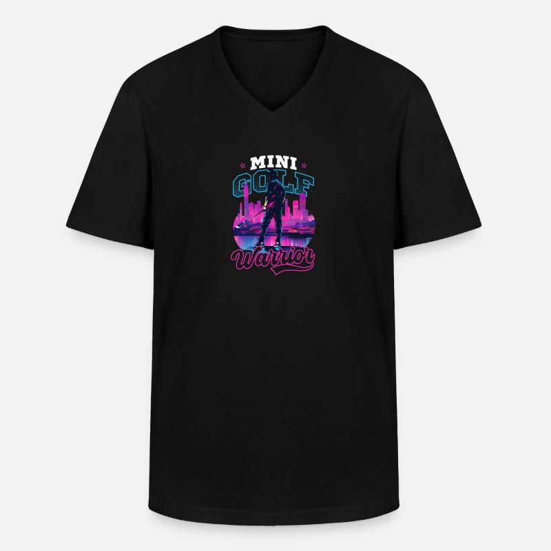 Minigolf-Krieger - Männer-T-Shirt mit V-Ausschnitt - Schwarz