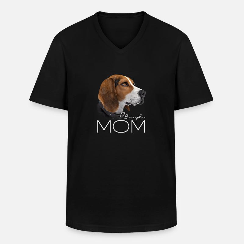 Beagle Mama - Männer-T-Shirt mit V-Ausschnitt - Schwarz