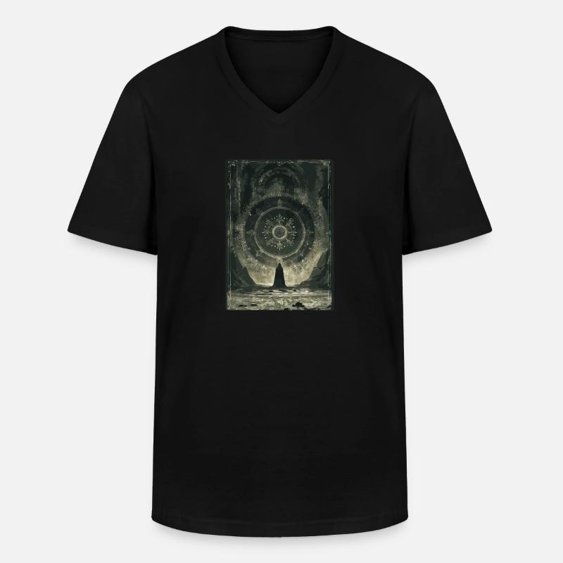 Das Glücksrad Tarot - Männer-T-Shirt mit V-Ausschnitt - Schwarz