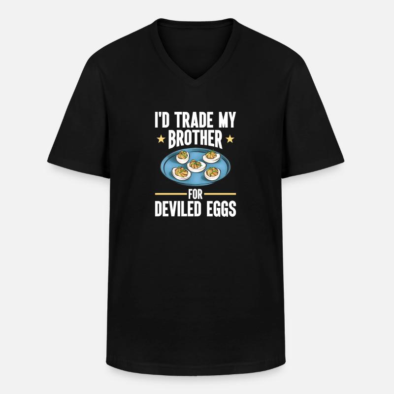 Stuffed Eggs Deviled Eggs - Men's V-Neck T-Shirt - black