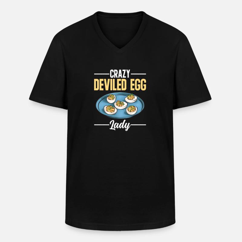 Gefüllte Eier Deviled Eggs - Männer-T-Shirt mit V-Ausschnitt - Schwarz