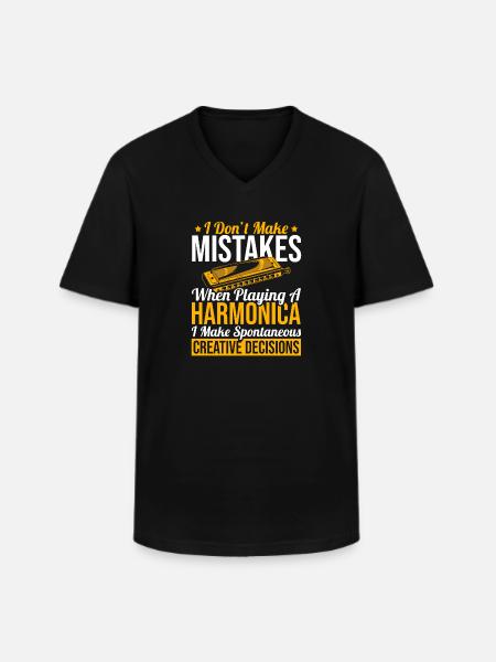 Playing Harmonica Gift - Men's V-Neck T-Shirt - black