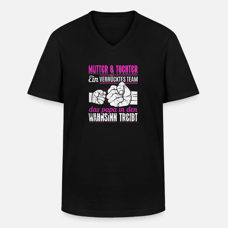 Mutter & Tochter Zusammen unschlagbar - Männer-T-Shirt mit V-Ausschnitt - Schwarz