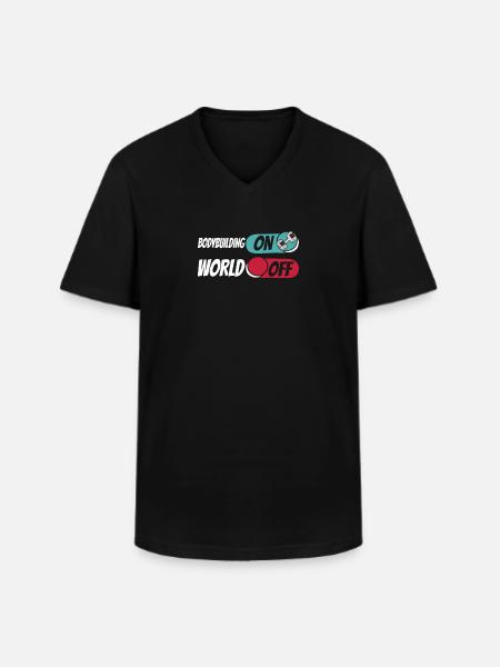 Musculation bodybuilders - T-shirt col V Homme - noir