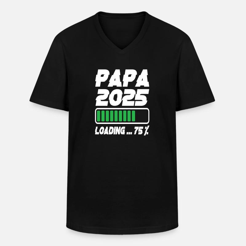 Papa 2025 Loading - Men's V-Neck T-Shirt - black