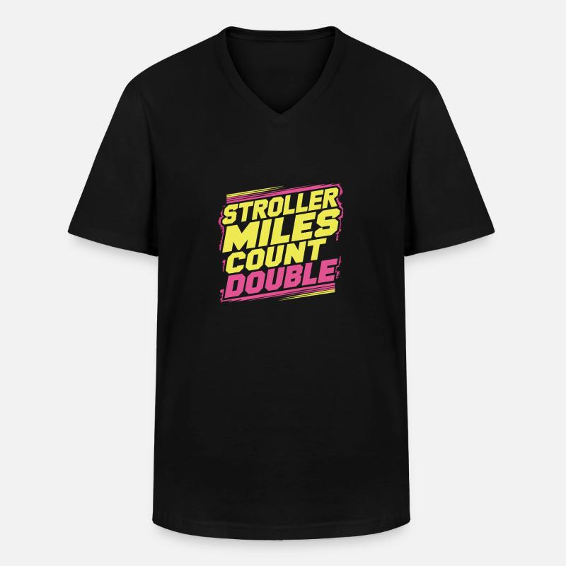 Stroller Miles Count Double 13 - Männer-T-Shirt mit V-Ausschnitt - Schwarz