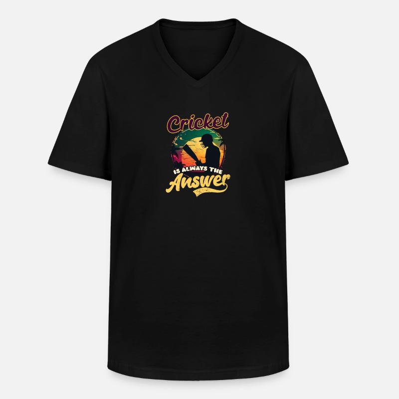 Cricket Player Is Answer - Men's V-Neck T-Shirt - black