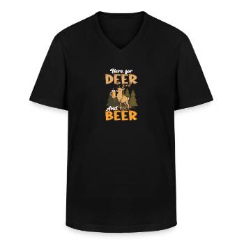 Jäger für Bier und Hirsche - Männer-T-Shirt mit V-Ausschnitt - Schwarz - Vorne - AI Model Male 178 dark (178cm)