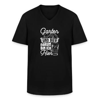 Gardener Beer Drinking Beer Fun Drinking Tour Beer Drinker - Men's V-Neck T-Shirt - black - Front - AI Model Male 178 dark (178cm)