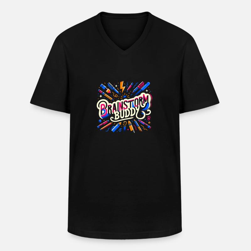 Brainstorm Buddy 10 - Men's V-Neck T-Shirt - black
