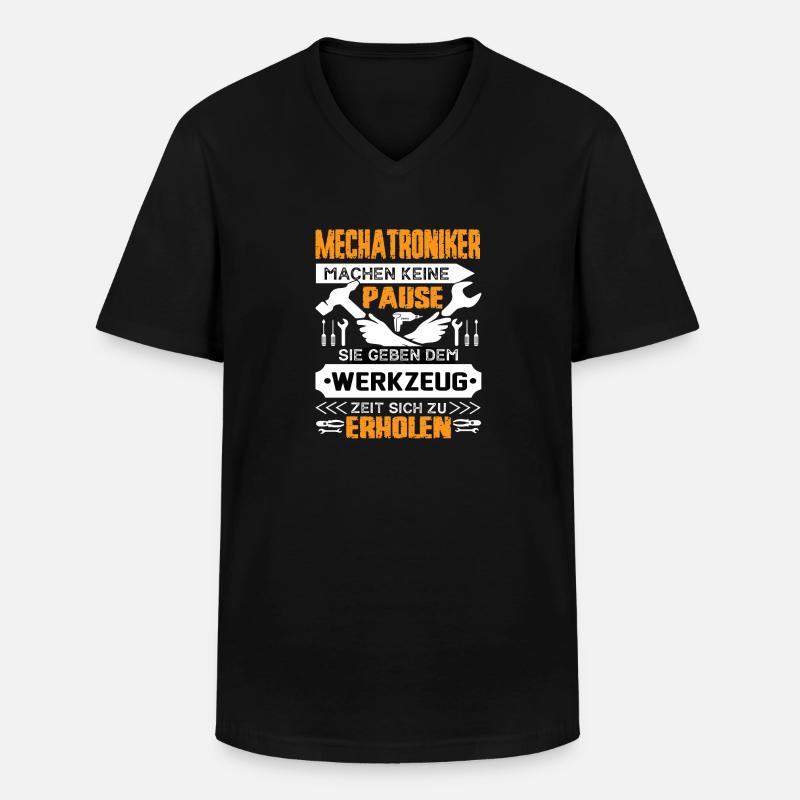 Mechatroniker Machen Keine Pause - Männer-T-Shirt mit V-Ausschnitt - Schwarz