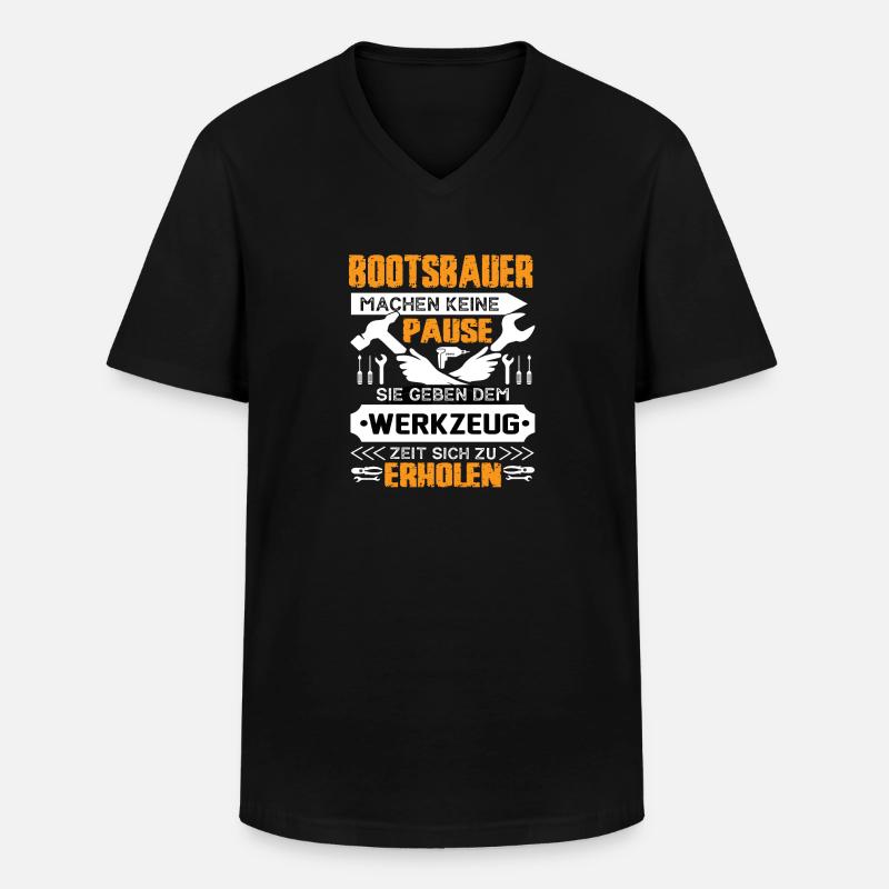 Bootesbauer Machen Keine Pause - Männer-T-Shirt mit V-Ausschnitt - Schwarz