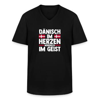 Dänen Dänisch Dänemark - Männer-T-Shirt mit V-Ausschnitt - Schwarz - Vorne - AI Model Male 178 dark (178cm)