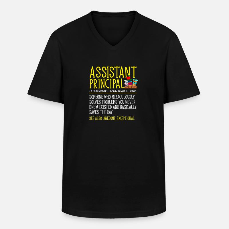 Stellvertretende Schulleiterin - Männer-T-Shirt mit V-Ausschnitt - Schwarz