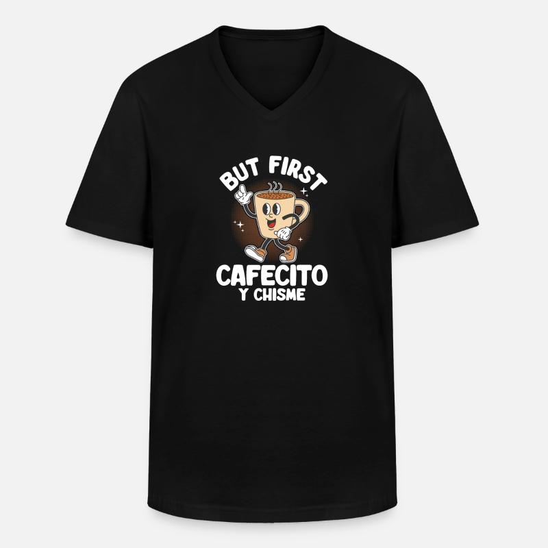 Cafecito Spanisch Kaffee - Männer-T-Shirt mit V-Ausschnitt - Schwarz