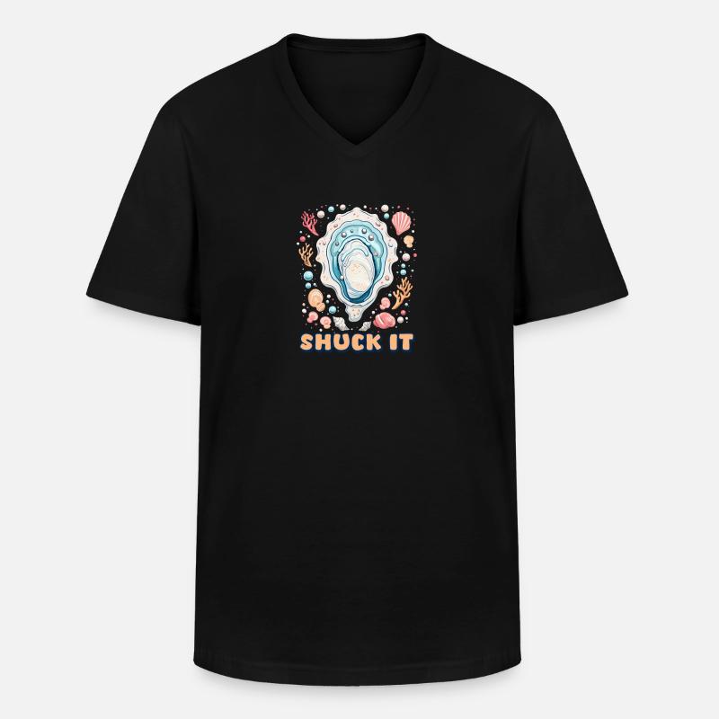 Austern-Shuck It - Männer-T-Shirt mit V-Ausschnitt - Schwarz