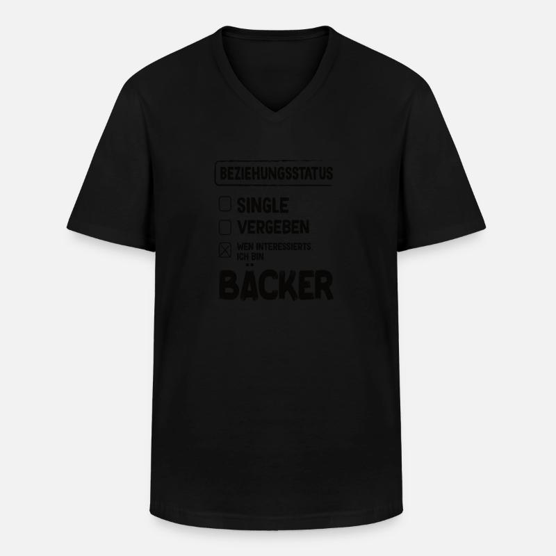 Bäcker Beziehungsstatus Back Backwaren Backen - Männer-T-Shirt mit V-Ausschnitt - Schwarz
