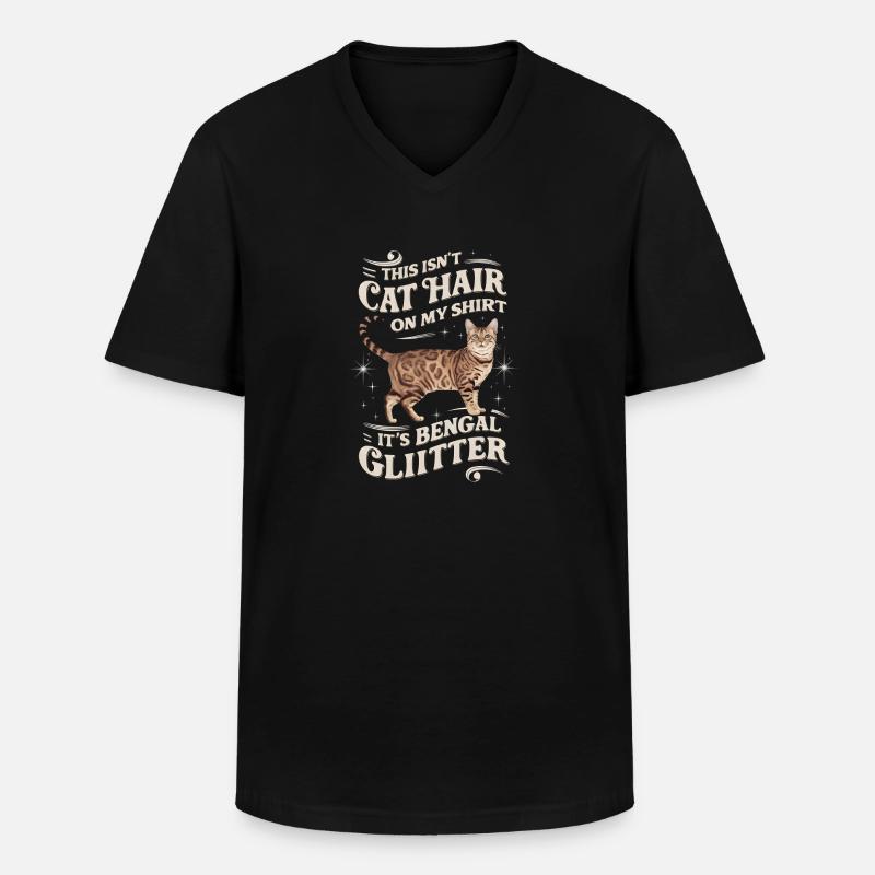 Katze Bengal Geschenk - Männer-T-Shirt mit V-Ausschnitt - Schwarz
