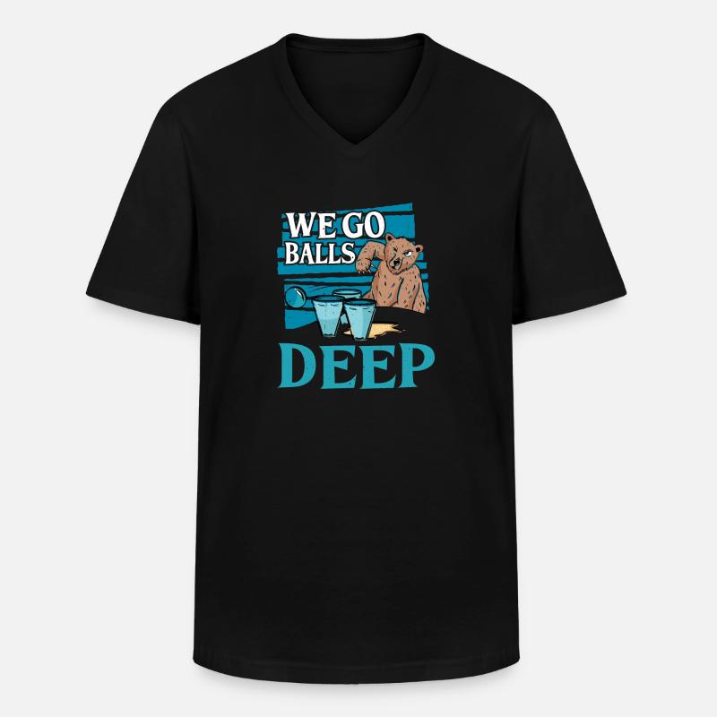 We Go Balls Deep 14 - Männer-T-Shirt mit V-Ausschnitt - Schwarz