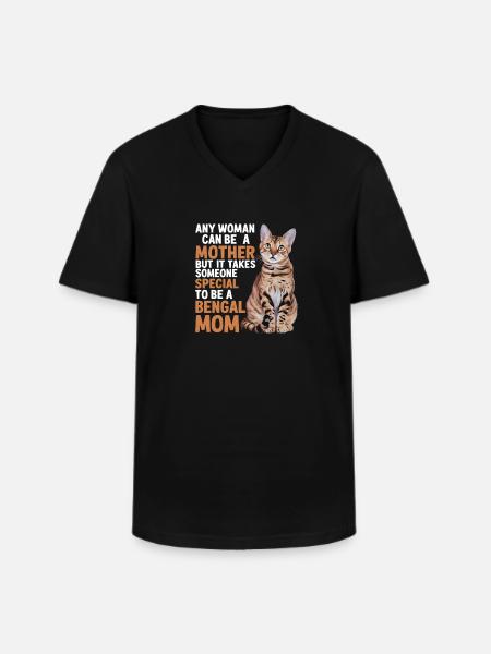 Katze Bengal Geschenk - Männer-T-Shirt mit V-Ausschnitt - Schwarz