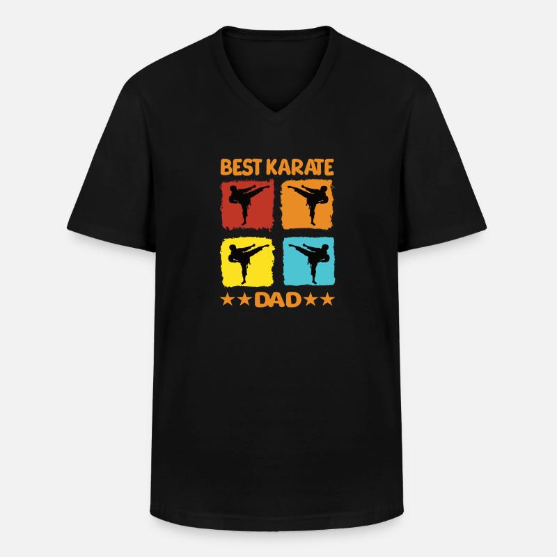 Best Karate Dad - Männer-T-Shirt mit V-Ausschnitt - Schwarz