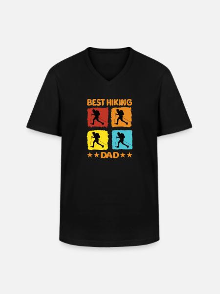 Best Hiking Dad - Men's V-Neck T-Shirt - black