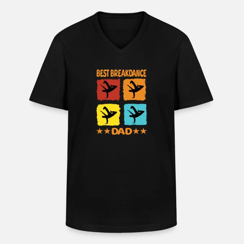 Best Breakdance Dad - Männer-T-Shirt mit V-Ausschnitt - Schwarz