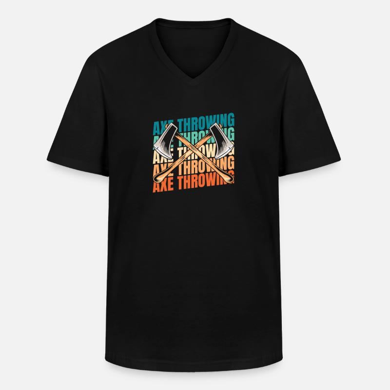Axtwerfen Axtwerfer - Männer-T-Shirt mit V-Ausschnitt - Schwarz