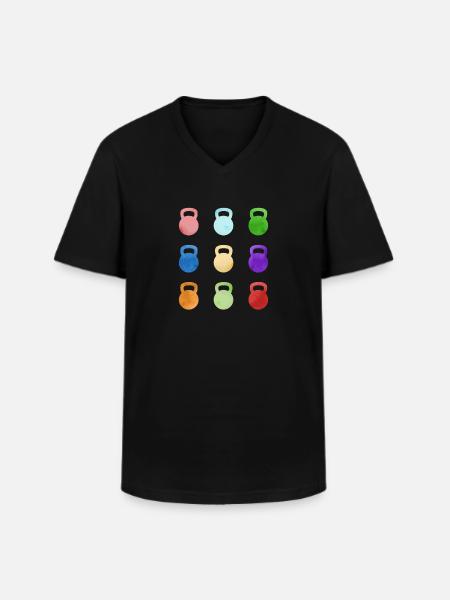 Kettlebell Workout Fitness Training - Men's V-Neck T-Shirt - black