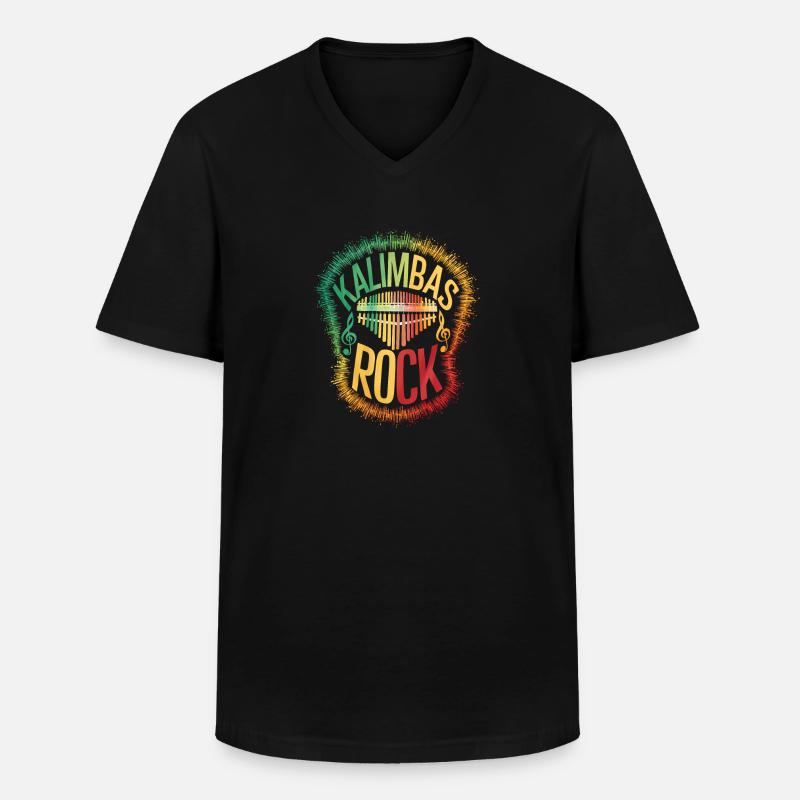 Idiophon Kalimba Geschenk - Männer-T-Shirt mit V-Ausschnitt - Schwarz