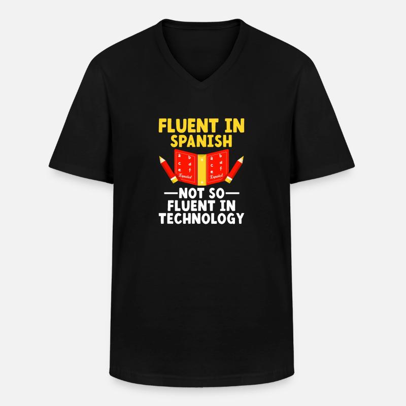 Fremdsprachenlehrer Schule Sprachlehrer - Männer-T-Shirt mit V-Ausschnitt - Schwarz