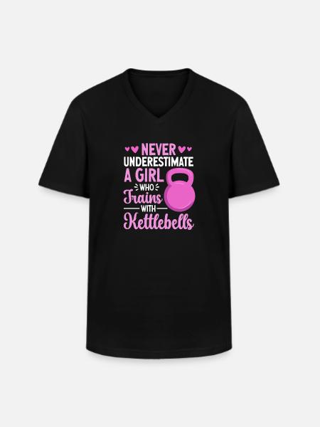 Kettlebell Workout Fitness Training - Men's V-Neck T-Shirt - black
